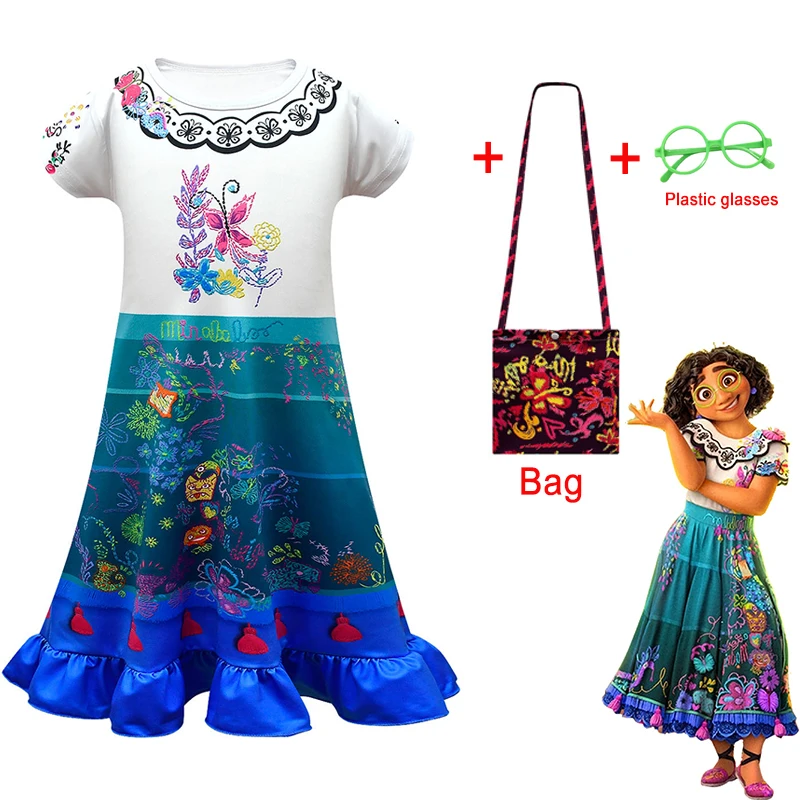 Baby Girls Encanto Dress Mirabel Cosplay Cotton Nighties Night Tops Nightwear Kids Evening Princess Dresses Christmas nightgown