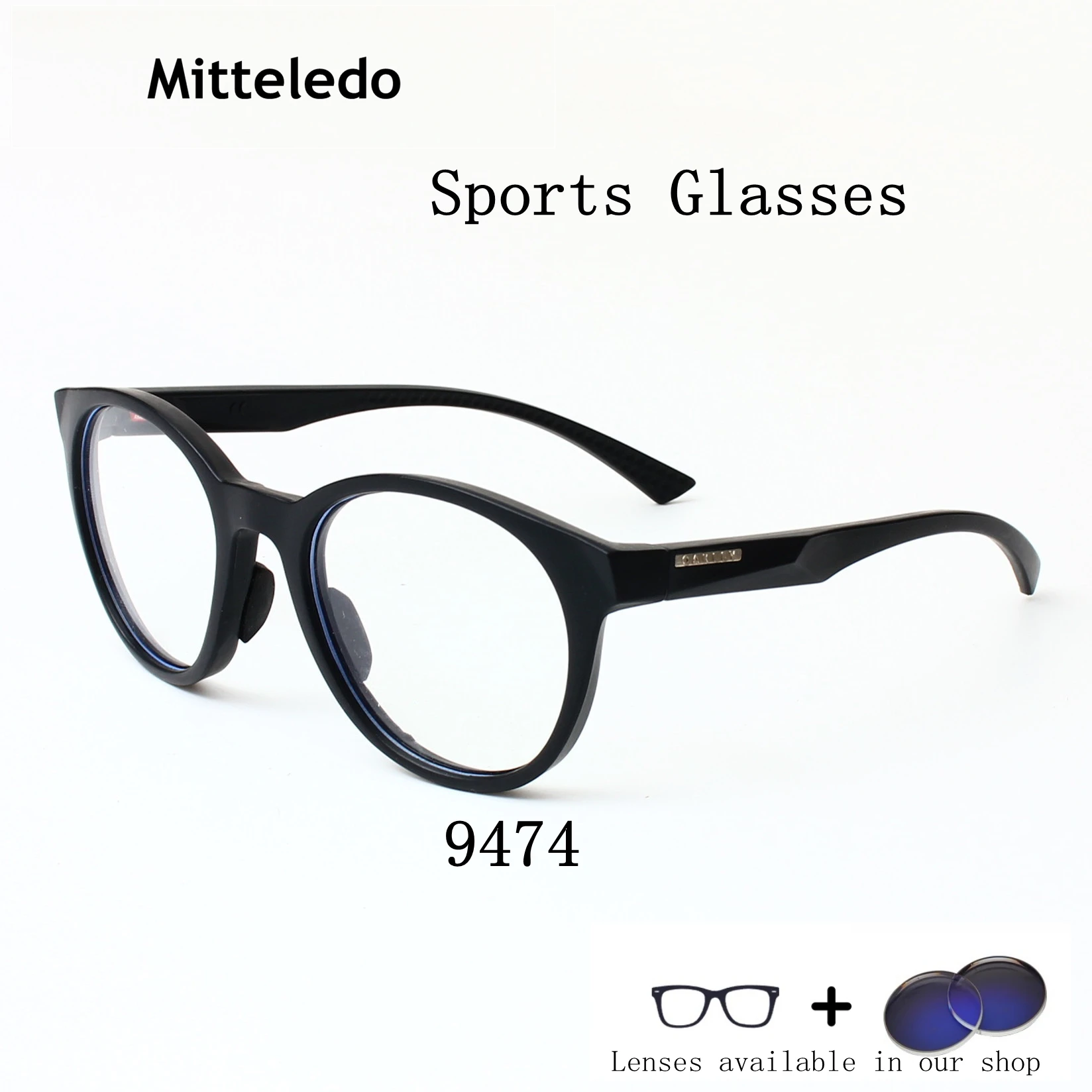 Mitteledo TR90 Fashion Trend Leisure Outdoor Round Frame Sports Glasses Cycling Glasses Prescription Optics 9474