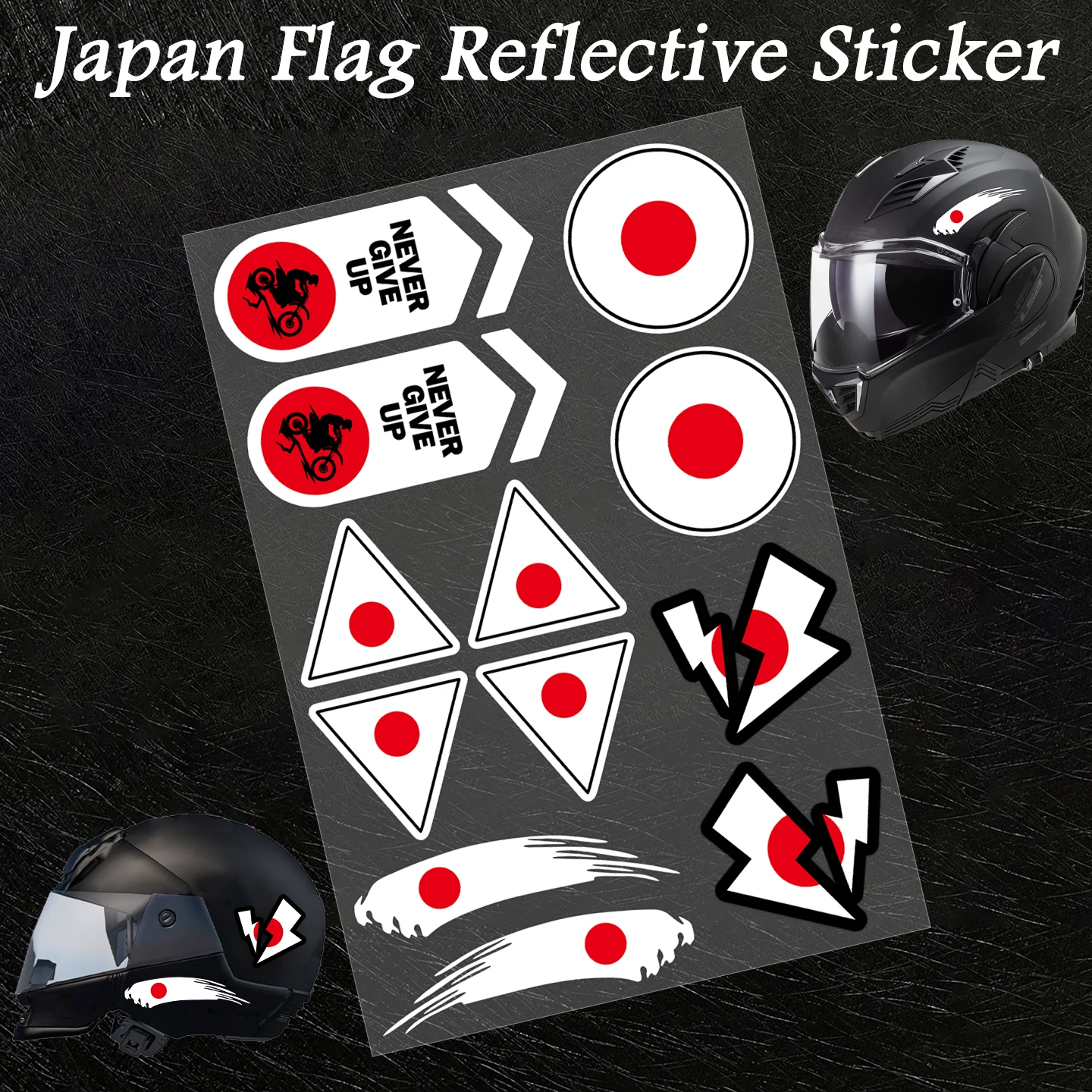 

Japan National Flag Reflective Sticker Motorcycle Moto Body Helmet Vinyl Accessories Decals For LS2 Arai SHOEI Norisk HJC Shark