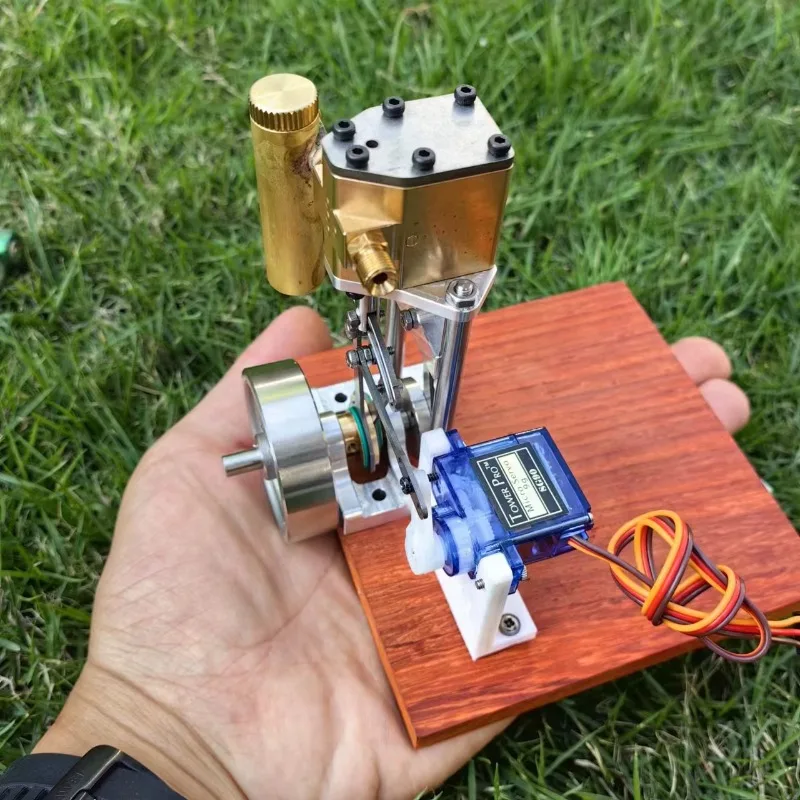 V1313 Mini Vertical Single Cylinder Steam Engine Model DIY Assembly Engine Model Kit Reversible Ship Model