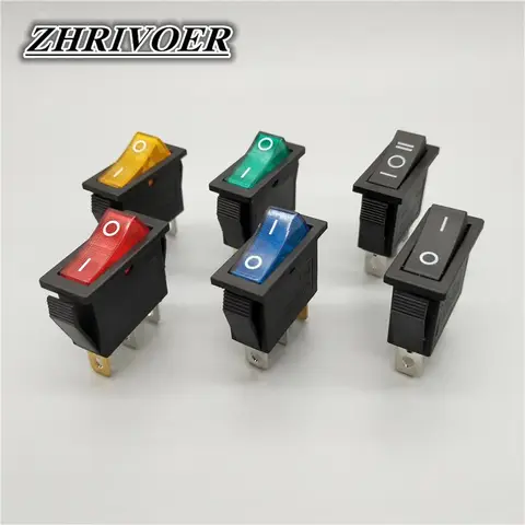 KCD3 로커 스위치 ON-OFF 2 위치 3 핀 전기 장비, 조명 전원 스위치 포함, 16A 250VAC/ 20A 125VAC 35mm * 31mm * 14mm