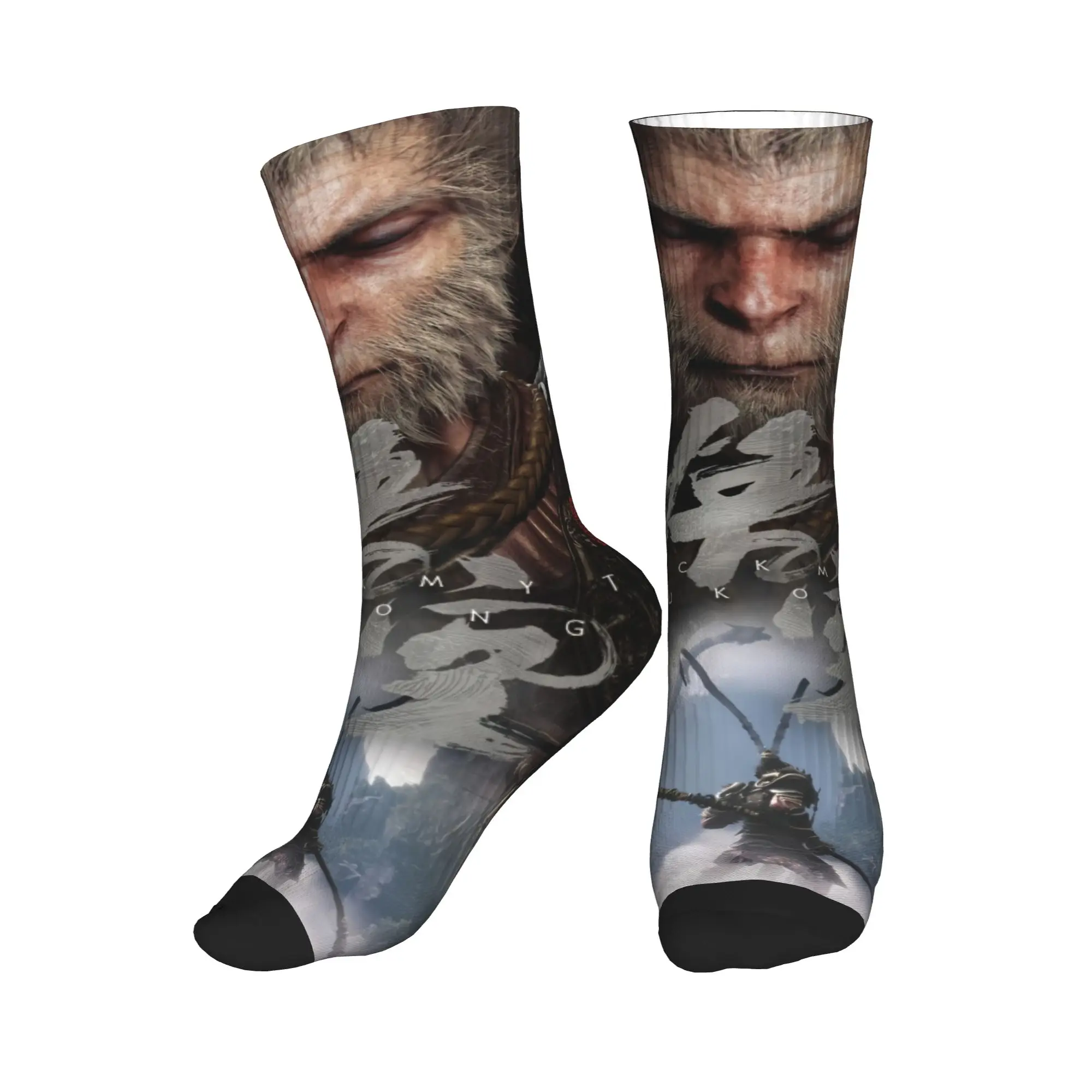 

Funny Black Myth Wukong Socks Women Men Warm 3D Printed Basketball Sports Socks