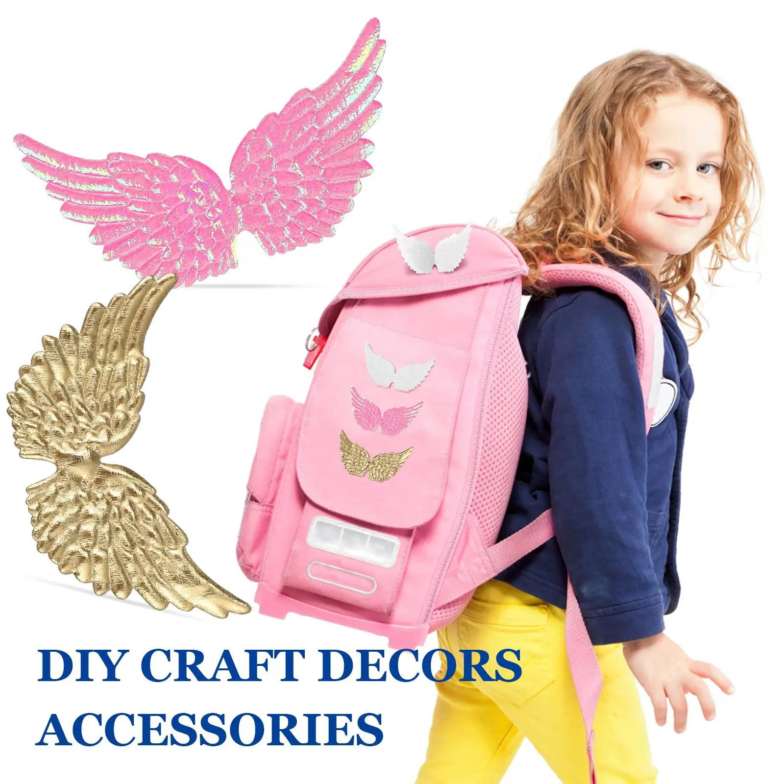 

36 Pcs Angel Wings Accessories Decorative Handicrafts DIY Props Golden Pink White Colors Craft Projects Wing Sewing