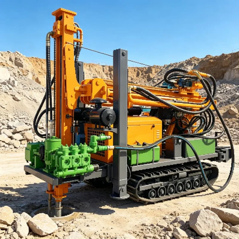 Hot Sale 500 Meter Deep Full Hydraulic Mine Rig Water Well Drill Machine Crawler Mounted Rotary Borehole Drill Customized