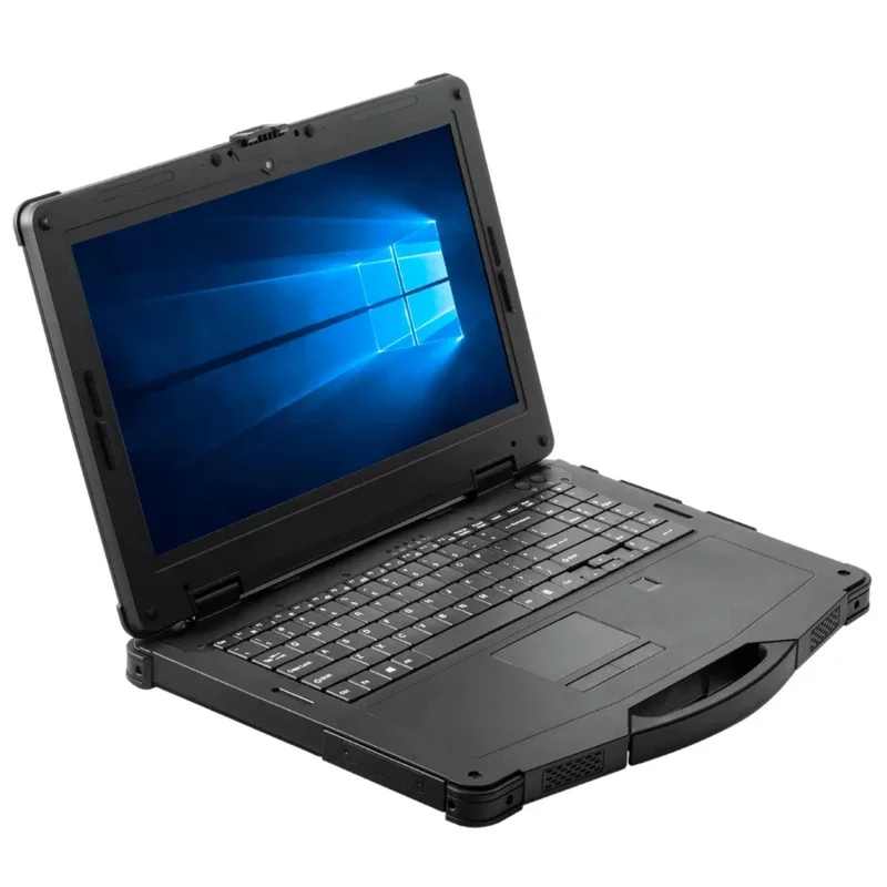 Computador móvel traseiro industrial, PC impermeável da impressão digital, i7 Notebook portátil áspero, 15,6"