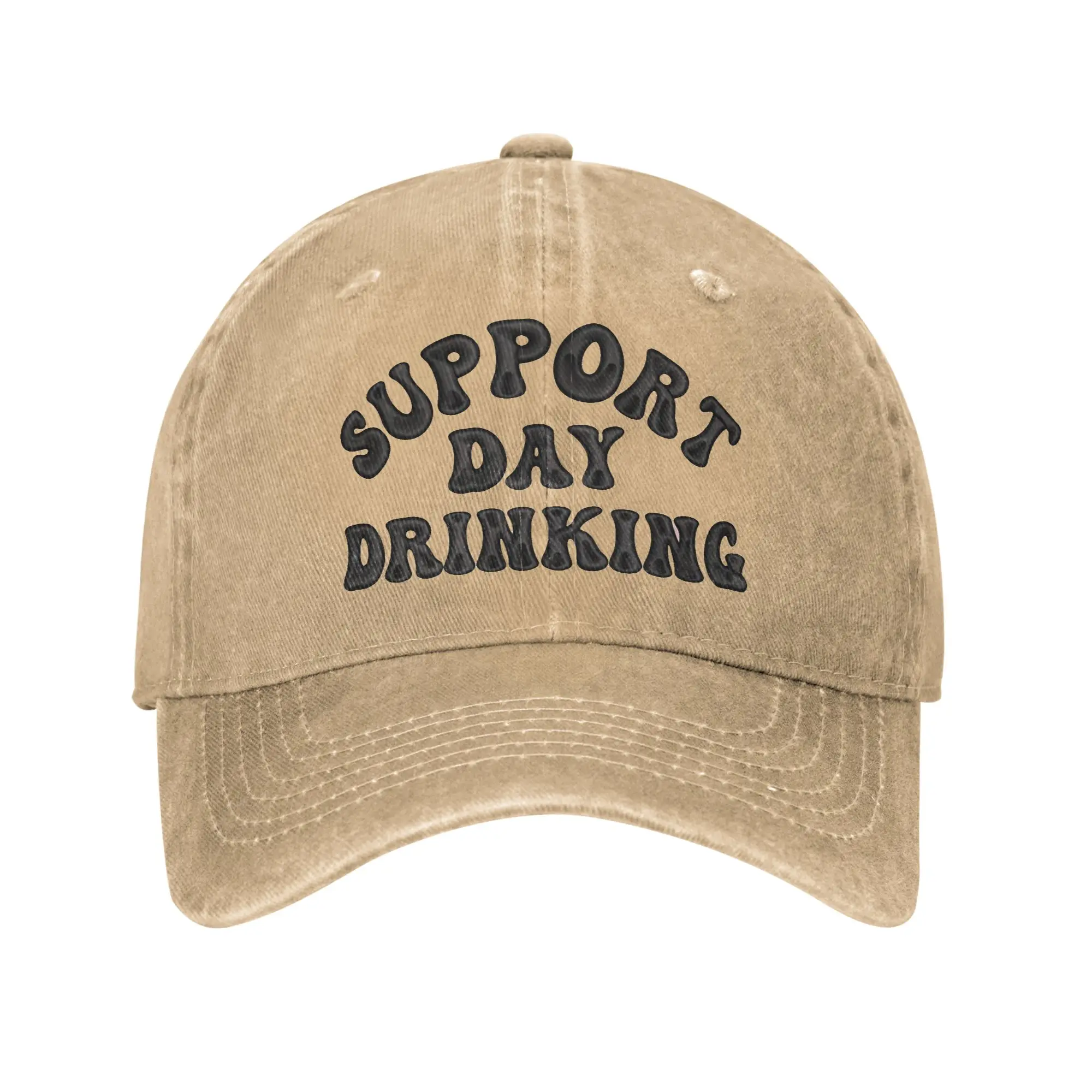 Support Day Drinking Funny Baseball Cap Sun  Outdoor Sport Adjustable Washed Hip Hop Hats Men Adult Trendy Custom Baseball Caps