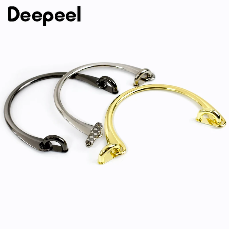 1-5Pcs Deepeel Metal Bag Handles Purse Frame Brackets Women Woven Handbag DIY Replacement Hardware Bags Accessories