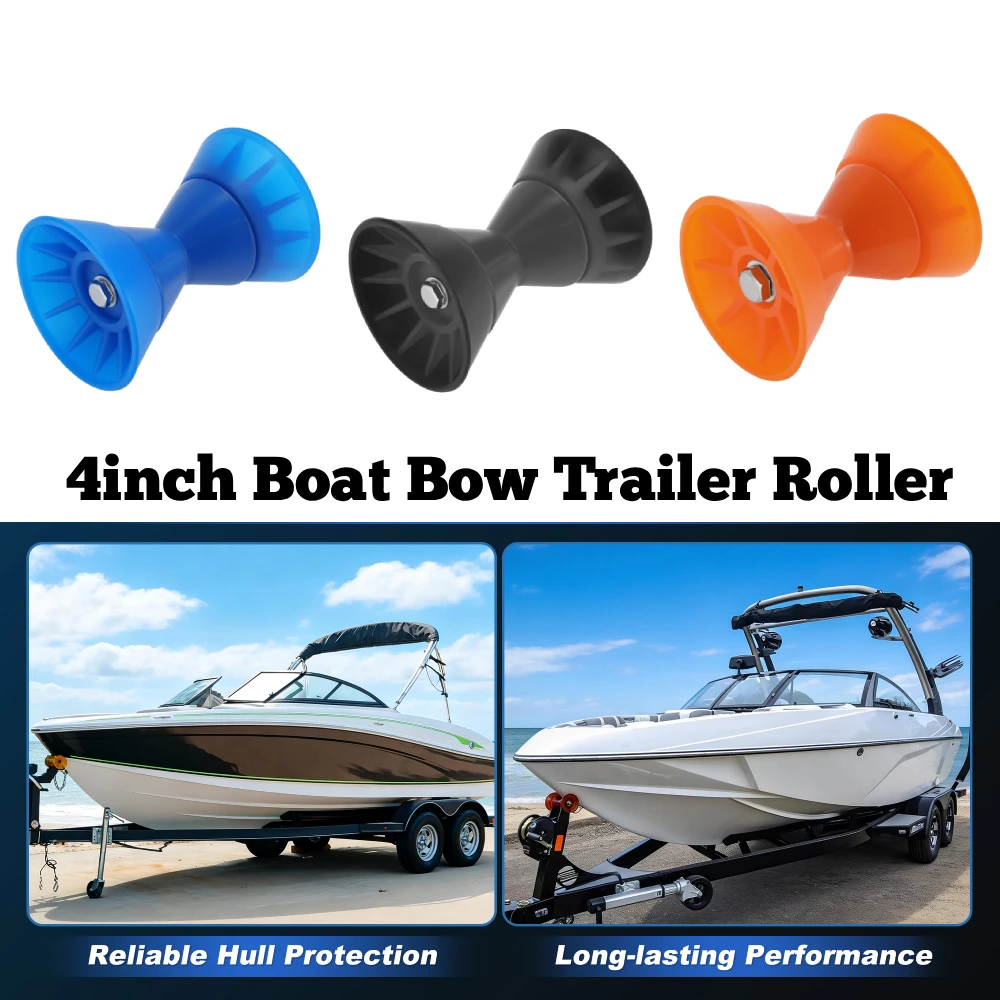 

4 inch Boat Bow Roller Trailer Parts Stop Bell Roller With Shaft for Boat Trailer Bracket Boat Accessories