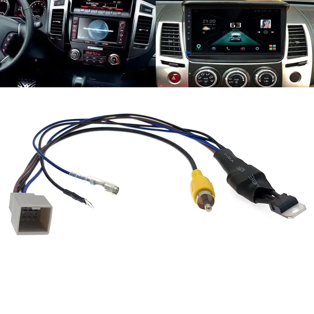 8-poliges Auto-Rückfahrkamerakabel für Mitsubishi ASX Lancer Outlander Pajero Peugeot Challenger 4008 2014 für Android-Player
