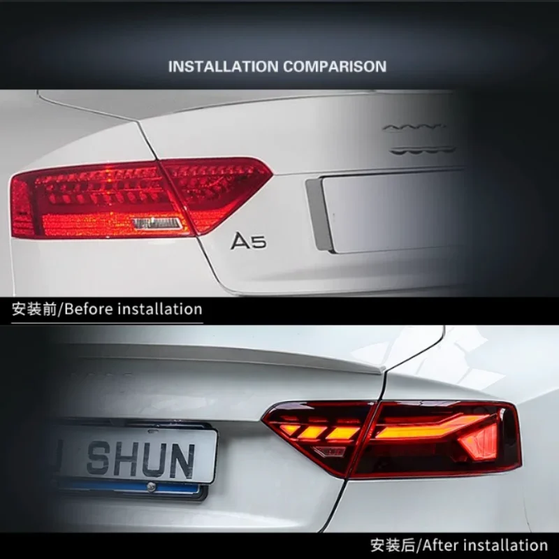 

Автозапчасти ATGSA для задних фонарей Audi A5 2008-2016 в сборе S5, модифицированные новые светодиодные ходовые огни, новое обновление