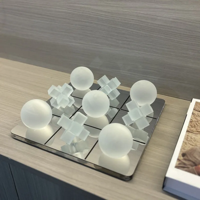 High End Modern Square High-end Crystal Chessboard Decoration, Aesthetic Decoration, Entrance Desktop Soft Crafts