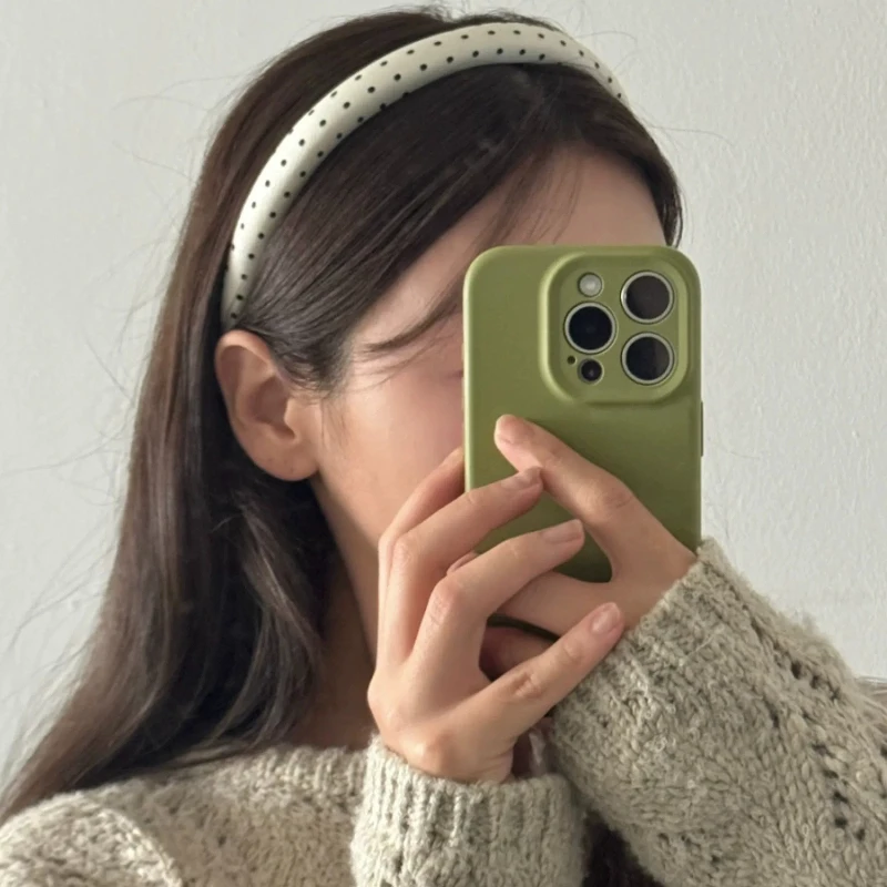 Retro Satin Polka Dot Sponge Headbands for Woman Fashion Temperament Hair Hoop Wash Face Hair Band Female Party Hair Accessories