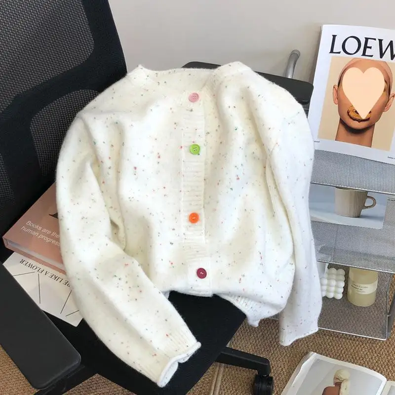 الأزهار محبوك سترة Jaet المرأة ربيع الخريف فضفاضة كسول Sle ملابس خارجية طويلة Sve طول منتظم #1