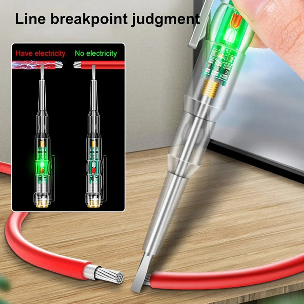 Test Pen Color Double Light Sensor Beep Alarm Electrician Test Broken Zero-Fire Wire Detection Pen High Bright Electrician Pen