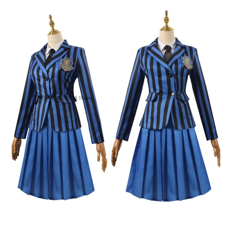 3 Colors Wednesday Addams Cosplay Costume Schoolgirl High School Uniforms Halloween Gift Girls Woman Carnival Party Skirt Suit