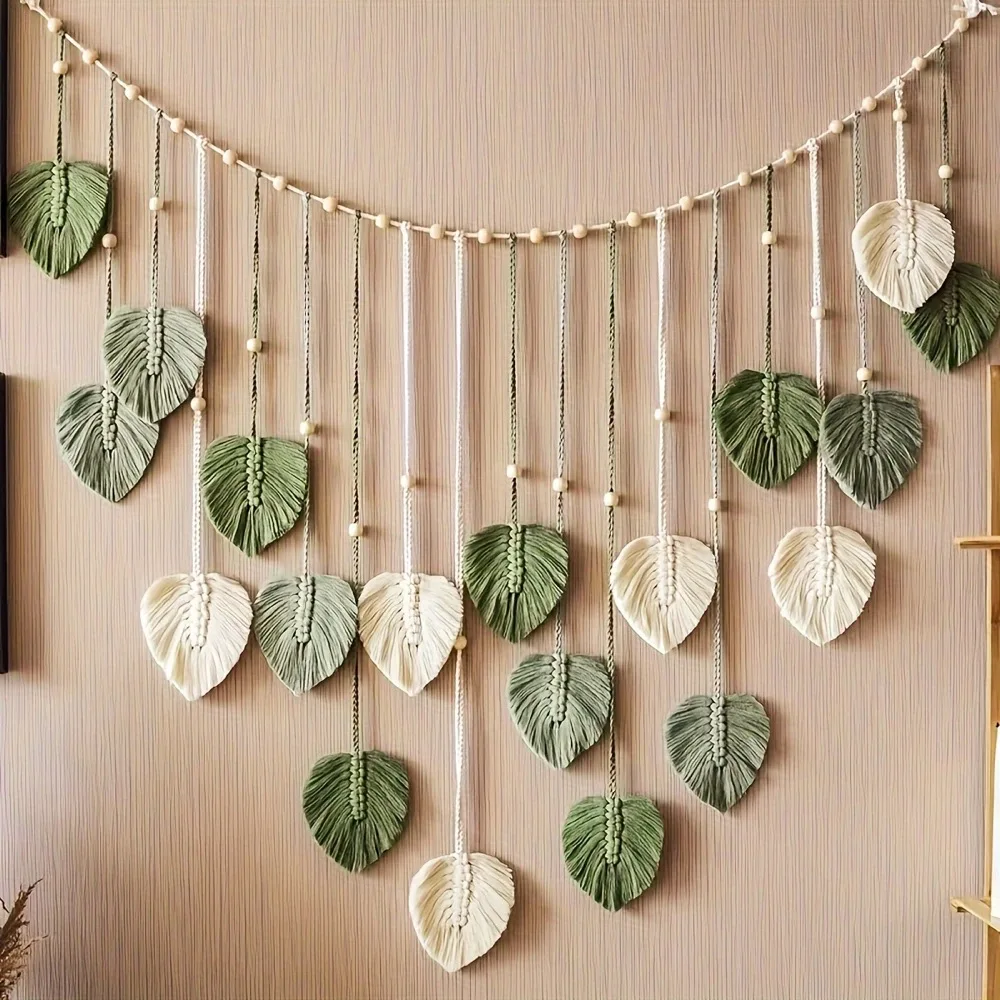 Modern Macrame Wall Art Tapestry, Bohemian Wall Decoration, Home Decoration, Macrame Feather Wall Hanging On The Wall