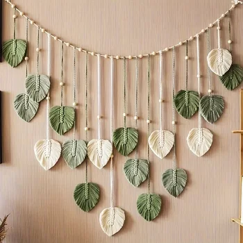 Bohemian Macrame Feather Wall Art 1