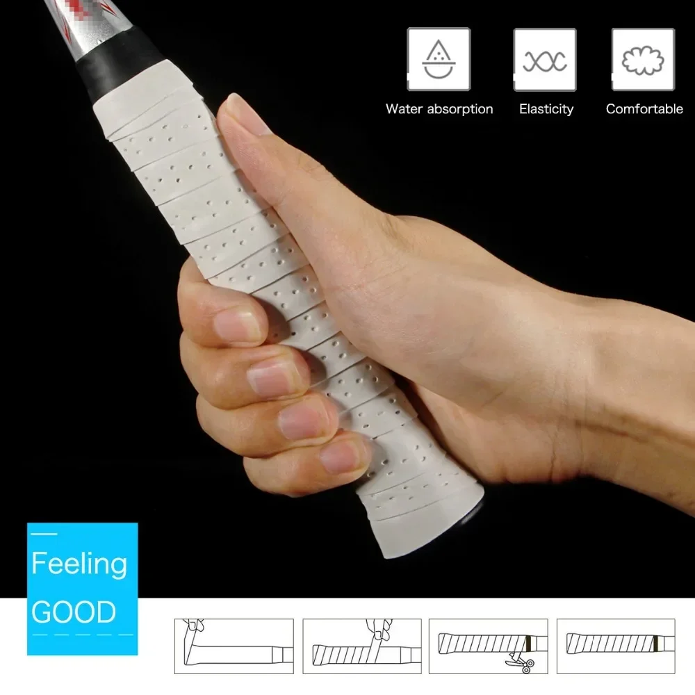 60 adet/grup Beyaz Siyah Renkli Kaplamalı Tenis Overgrips Badminton Sapları Tenis Raketi Bantları Olta Ter Bantları 0.6mm 0.7 mm