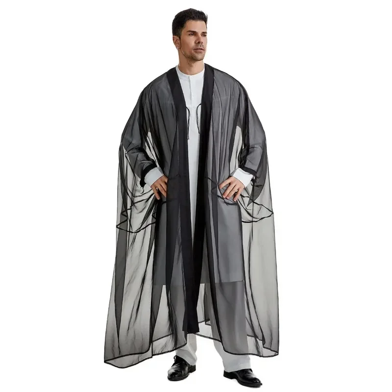 Eid Ramadan Men Robe Arabic Kaftan Muslim Dress Moroccan Caftan Kebaya Jubba Thobe Kimono Abayas Middle East Islamic Clothing