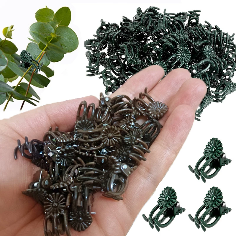 100Pcs Plastic Orchid Clips Plant Support Clip Flower and Vine for Supporting Stems Vines Flower Grow Upright Garden Supplies