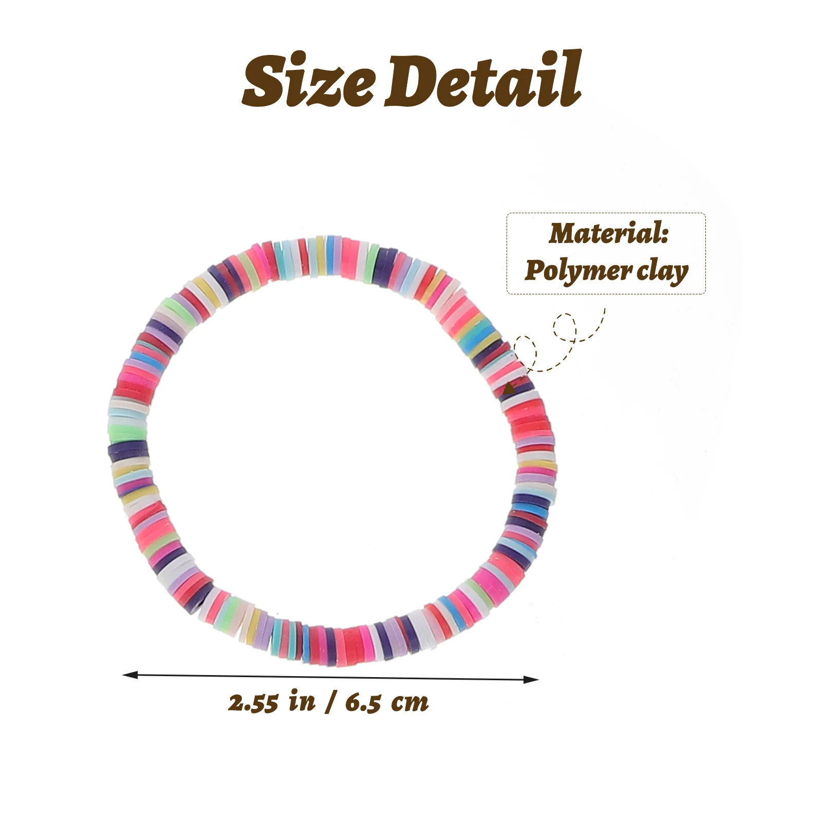 5 قطعة سوار بوليمر كلاي رائع مقاوم للاهتراء المحمولة الخرز أساور هدية عيد الحب لوازم النساء سوار بوليمر كلاي