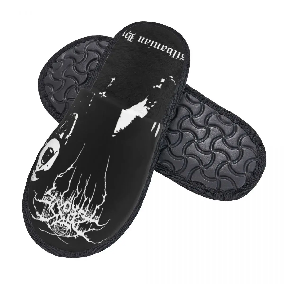 Custom Darkthrone Transilvanian Hunger House Slippers Memory Foam Norwegian Black Metal Band Slip On Bedroom Slipper Shoes