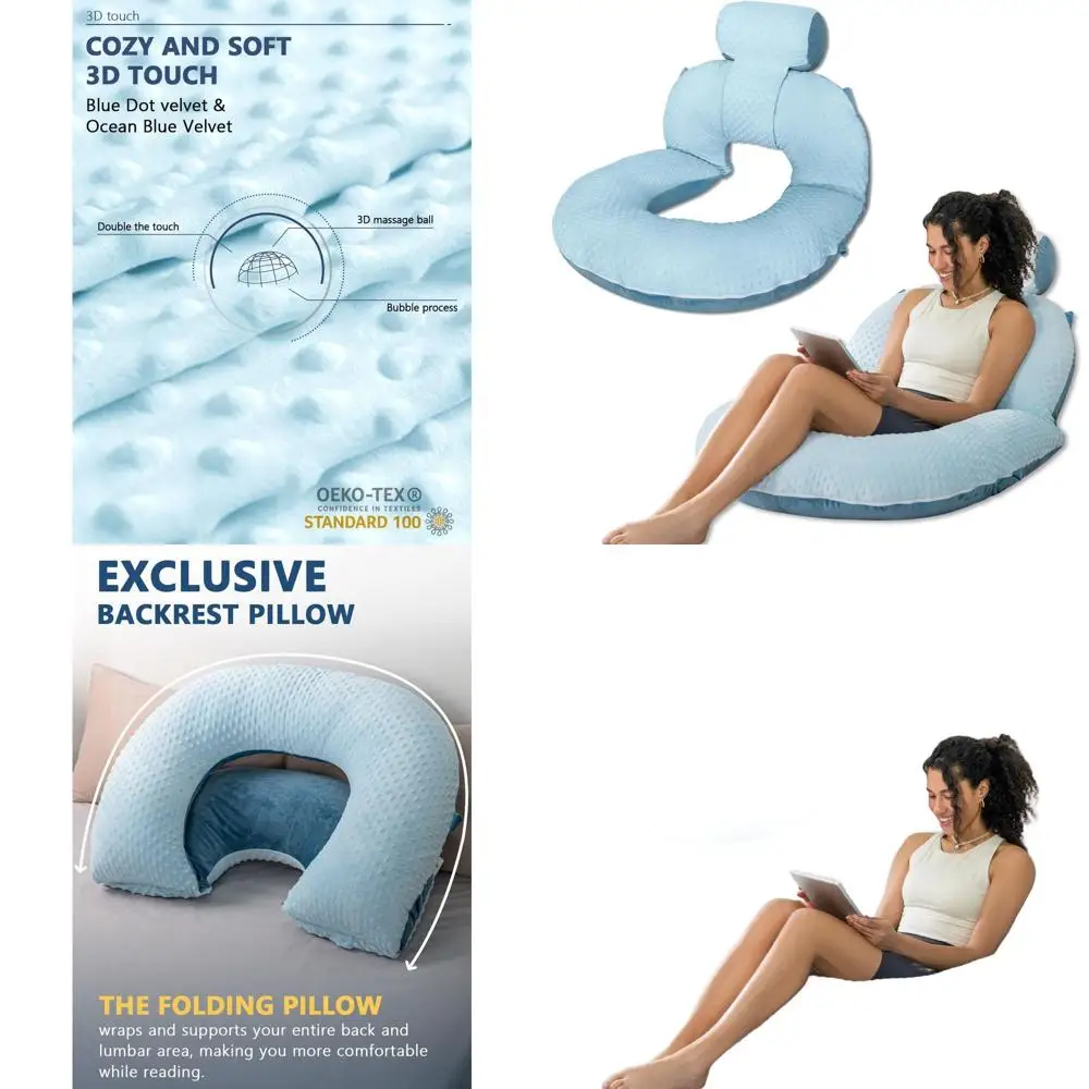 

Подушка для поддержки кровати и дивана, бархатно-синяя, для комфорта сидения и игр