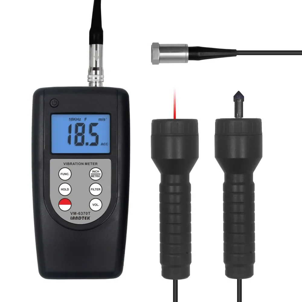 DLTEREN DTI-VM-6370T Vibration Tachometer with Piezoelectric Transducer for Vibration Displacement Velocity Tachometer