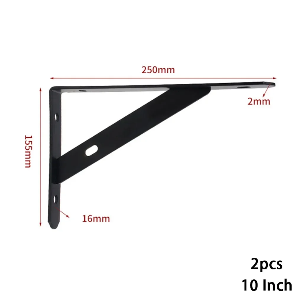 Stable New Shelf Brackets Tripod Garden Shelf Kitchen Shelf L Shape Metal Thickened Triangle Wall 2pcs Bookshelf