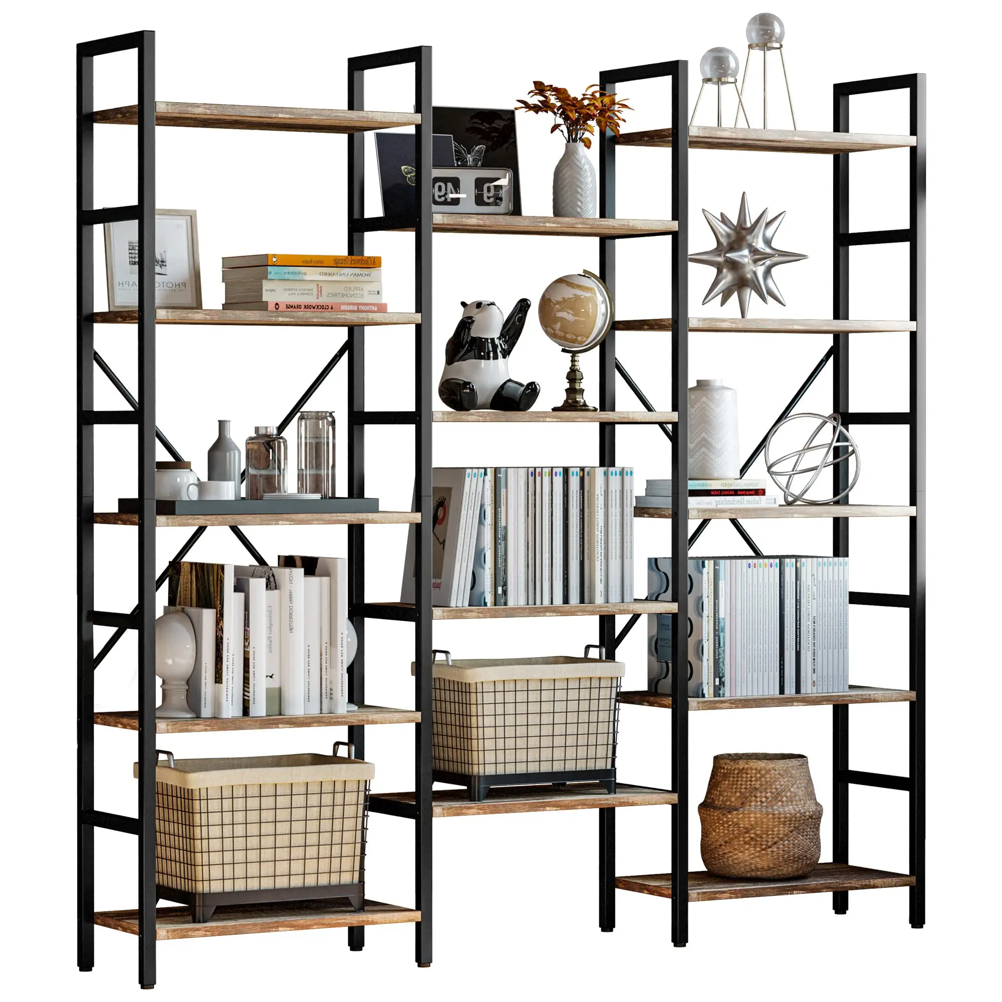 Book Shelf Triple Wide 5 Tiers Large 69.3