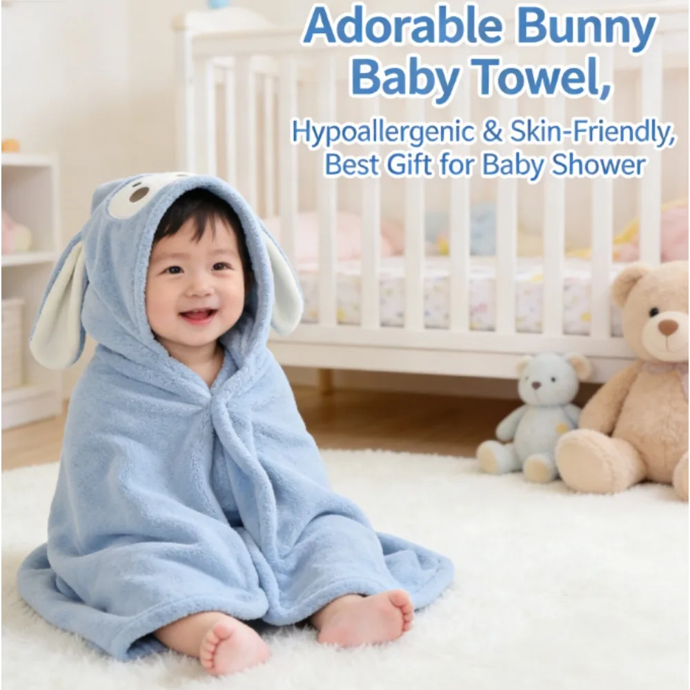 

Children's Bath Towels Cape Bathrobes Hooded Baby Wearable Thickened Coral Fleece Absorbent Boys and Girls Baby Bathrobes