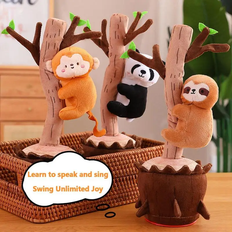 

Panda Dancing Climbing Tree Toy Electronic Singing Dancing Mimicking Animal Plush Toy In Pot Shake Toys Repeat Songs For Girls