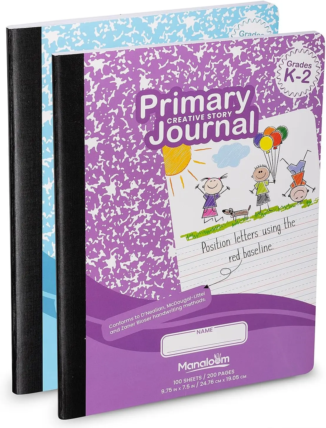 

Дневник для детей 1-2 классов, тетради для детского сада с прочными обложками - 100 листов, разные цвета (2 шт. в упаковке)