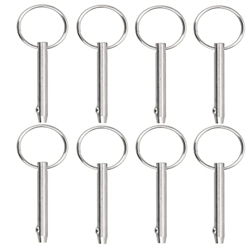 Quick Release Pins Bimini Top Pins, Diameter 1/4In(6.3Mm),Overall Length 2.56Inch(65Mm),Marine 316 Stainless Steel