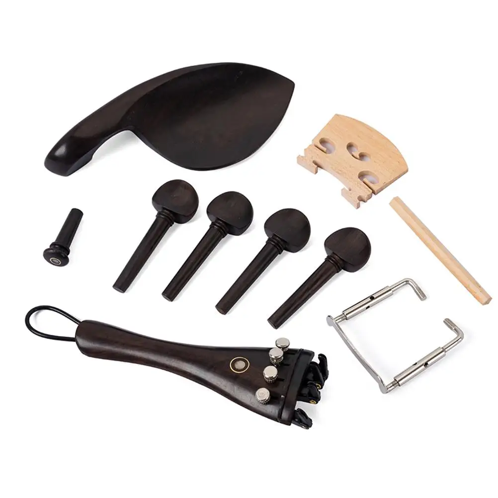 

Violin Fittings Parts Handmade Quality Chinrest Tailpiece Endpin Clear Pattern Metal Inlaid Strong Tension DIY Accessories