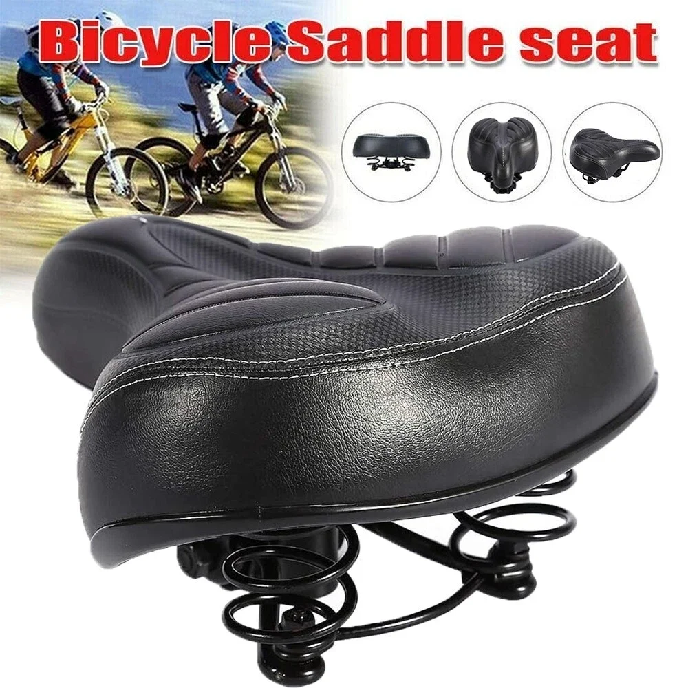 

Bike Saddle Extra Wide Big Bum PU Waterproof Soft Cushion Ergonomic Design Comfortable Bike Seat Bicycle Tool Accessories