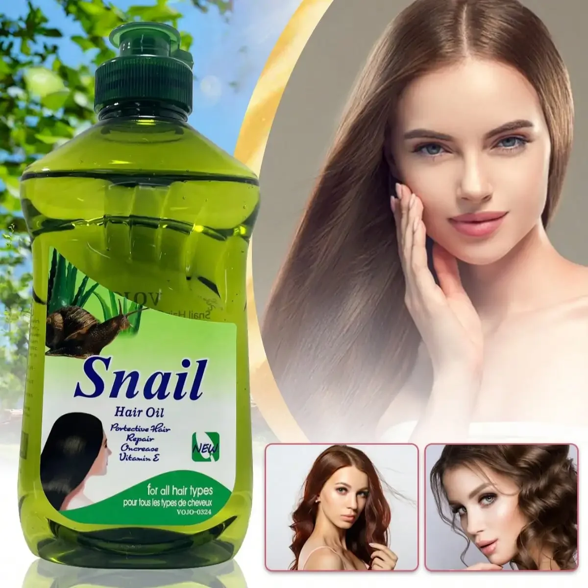 

Масло для волос оливкового улитки, укрепляет поврежденные волосы, улучшает вьющиеся волосы, увлажняет сухие волосы, густые, пушистые.