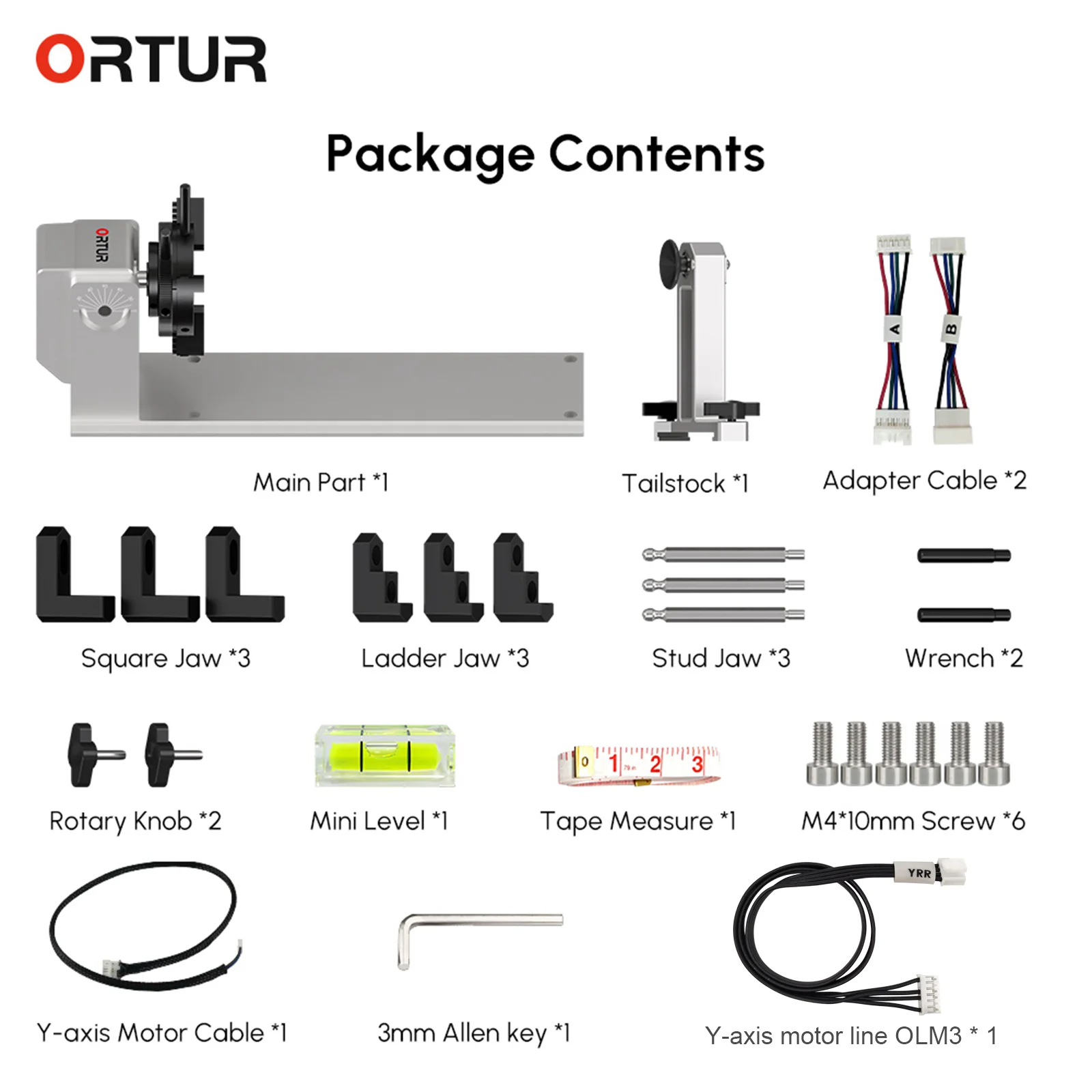 Ortur Y-axis Rotary Roller With Chuck for Laser Engraver (YRC1.0) Laser Engraving Machine Accessories for All Ortur Aufero