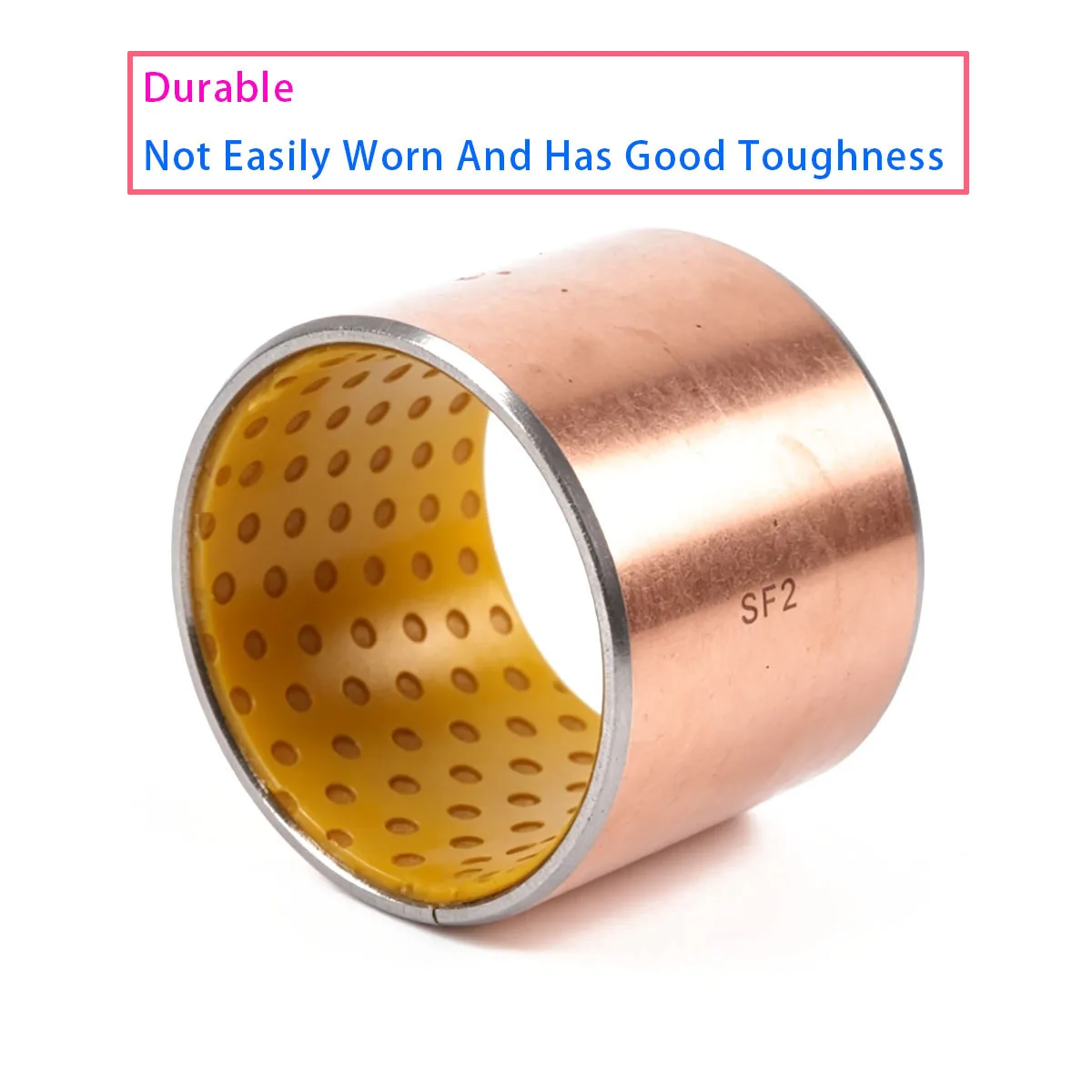 SF2 Type Boundary Lubricating Bearing with Oil Pockets, Copper Bushings, ID 8/10/12/15/16/20/25/30mm, Length 50–60mm