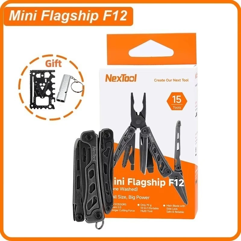 NexTool Mini Flagship F12 Multitool Tang 13-in-1 Opvouwbare EDC Multitool Schroevendraaier Vijl Liniaal Outdoor Kampeergereedschap