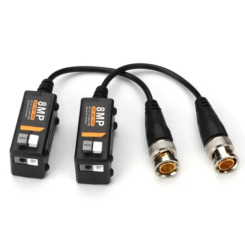 5 pares/lote ahd/cvi/tvi 8mp 4k torcido bnc cctv vídeo balun transceptores passivos utp balun bnc cat5 cctv utp vídeo balun