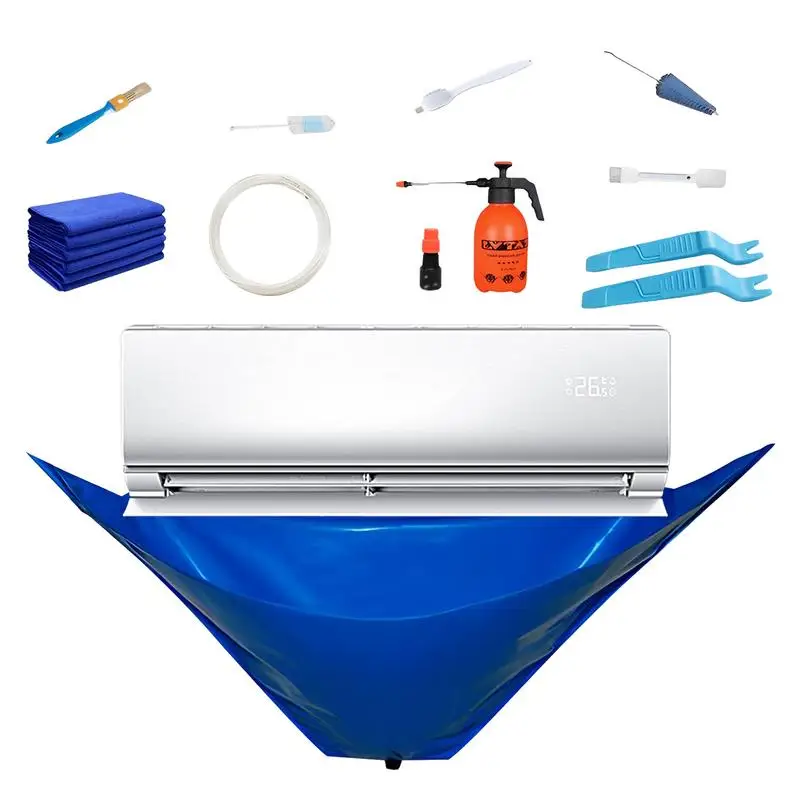 12pcs Air Conditioner Cleaning Cover Kit Clean Tools Waterproof Dust Protection Bag Air Conditioners Cleaner Set