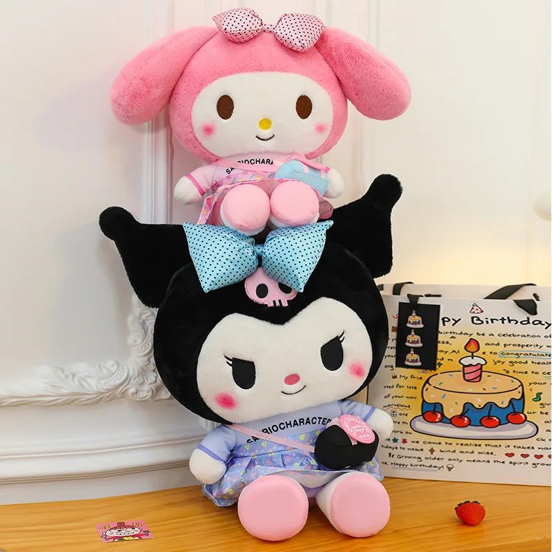

New 70cm Sanrio Kuromi My Melody Plush Dolls Oversize Kawaii Soft Stuffed Doll Pillow Anime Figure Cartoon Decor Kids Toys Gifts