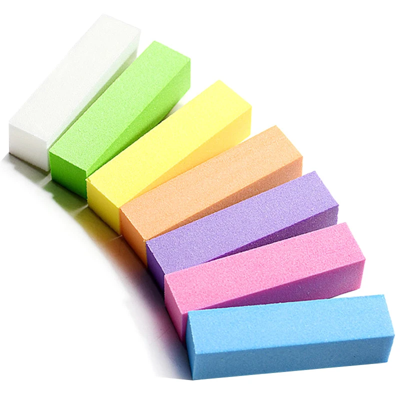 10pcs Nail File Colored Frosted Block Wear Resist Sandpaper Nail Files Pedicure Manicure Polishing Tools