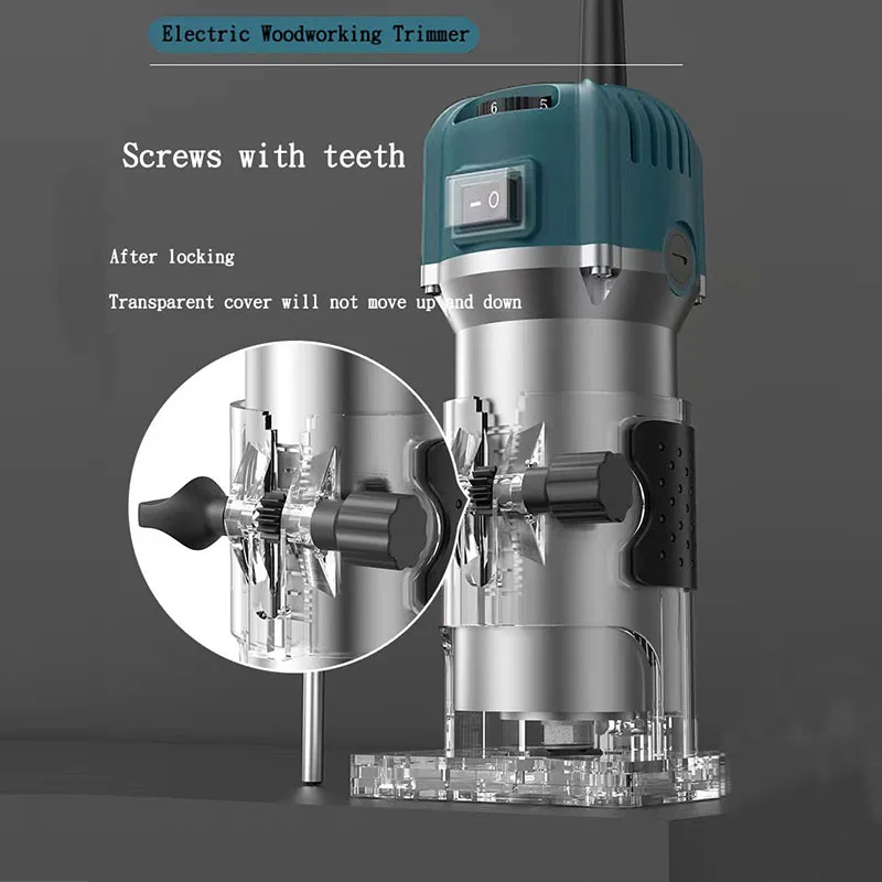 Electric Wood Router Electric Trimmer 800W Brushed Engraving Slotting Trimming Machine Electric woodworking Carving Power Tools