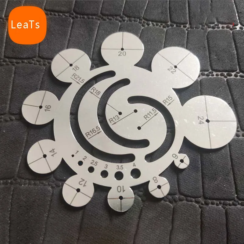 DIY Round Leather Cutting Tools Metal Corner Cutting Ruler Circle For DIY Leathercraft Tool Sets Working Drawing Leather Project