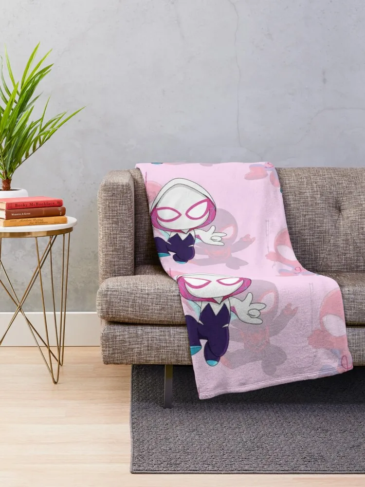 Cartoon spider ghost, cute baby spidey girl, grl pwr, cartoon ghost Throw Blanket For Baby Thermal Summer Beddings Blankets