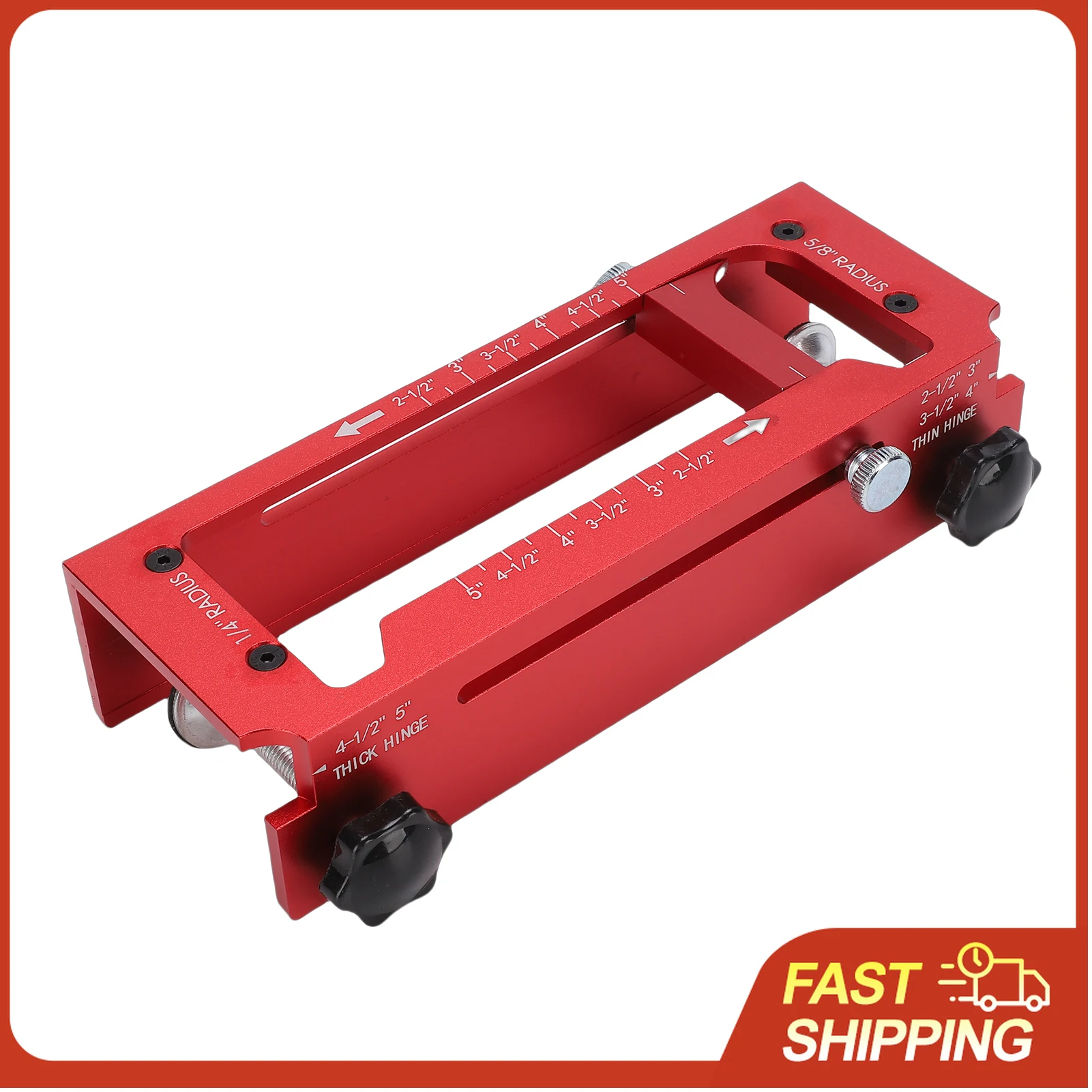Door Hinge Jig, Aluminum Alloy Door Hinge Template Kit for Router, Adjustable Mortise Jig Fits Door Hinges From 2.5