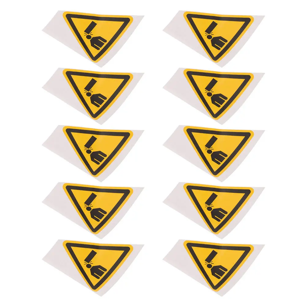 10Pcs Watch Your Head Warning Stickers Triangle Safety Caution Signs Adhesive PVC Bright Color for Machine Shops Factories Low
