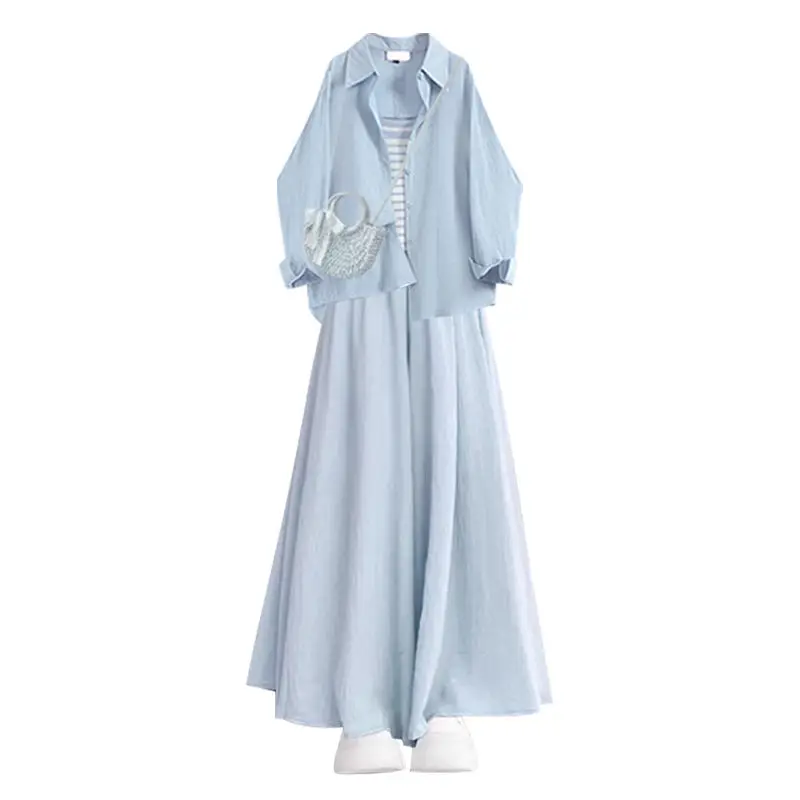 

Fashion Women Suit Vintage Three Piece Set Lady Elegant Outfiit Long Sleeve Shirt Pants Summer Vacation Lady 2025